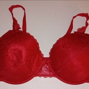 Vassarette Flora Red Lace Women's Bra Sz 40D
